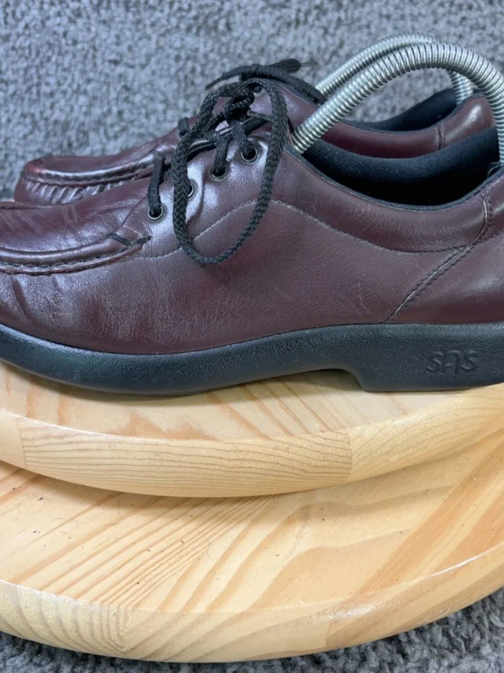 SAS Take Time Shoes Mens Size 9 Burgundy Lace Up Casual Orthopedic Made in USA